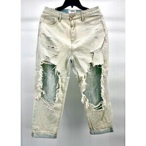 Women's Pants - Insane Gene Size 7 Waist 27 Ripped Washed Color Denim Jeans